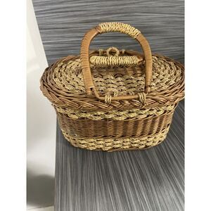 Antique‎ Vintage French Wicker Basket